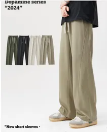 Pantaloni di cotone spessi semplici pantaloni da uomo lunghi pantaloni da uomo pantaloni gamba larga 270 g di pantaloni da donna primavera ed estate nessun logo m-xxl