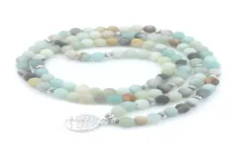 В складе 6 -миллиметровый браслет Amazonite Beaily Beades Beads Bearms Bracelet 108 Bears Amazonite Mala Bears для женщин Energy3562964