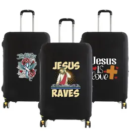 Accessoires Koffer Schutzabdeckungen Jesus drucken dicker elastischer Gepäckschutzschutz für 18 "28" Bag Koffer Trolley Reisetasche Hülle