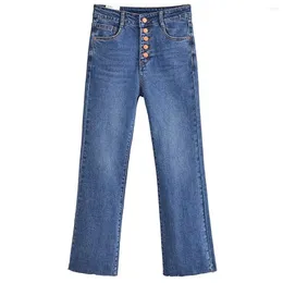 Jeans femminile elmsk high waist single skinny flare women