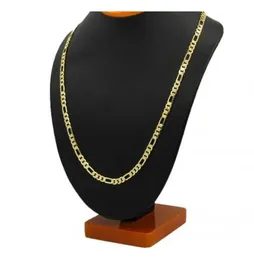 Mens 14k Yellow Real Solid Gold GF 8mm Italian Figaro Link Chain Halsband 24 tum som skickar alla föremål från en rök PET9232200