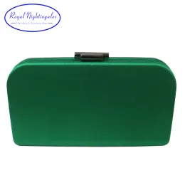 Bags Royal Nightingales 2019 new satin silk hard box clutch and evening bags for womens party prom emerald red purple