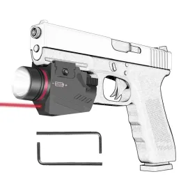 스코프 전술 LED 총 조명 손전등 빨간 레이저 시각 20mm 레일 권총 총기 라이트 에어 소프트 라이트 사냥 촬영 슈팅 액세서리