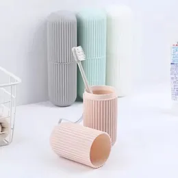 Seyahat taşınabilir diş fırçası diş macunu tutucu depolama kutusu organizatör ev depolama bardağı açık tutucu banyo banyo banyo malzemeleri