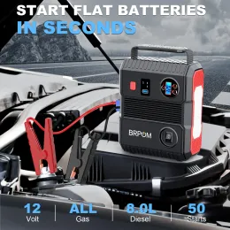 Car Jump Starter Air Pump Multi-function Air Compressor Convenient Tire Inflator Portable Battery Starter With EVA Bag