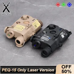 Scopes Tacital Airsoft PEQ15 Red Dot Zielona niebieska wskaźnik Widok bez białego światła z laserem myśliwskim Surefir M300 M600