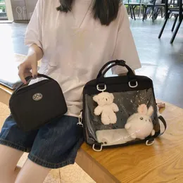 Schultaschen 2024 JK Umhängetasche Harajuku Rucksack PVC große Kapazität Nylon Handtasche Student Crossbody for Women Bookbag