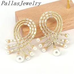 Orecchini per borchie 3PAIRS 2024 Fashion Creative Women Great Micro Zircon Pearl Shell Design Flower Design Korean Party