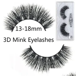 False Eyelashes 3D Mink 13-15Mm Crisscross Thick Long Handmade Fake Lashes Eyelash Extensions Eye Makeup Normal F Series Drop Delivery Otsgt