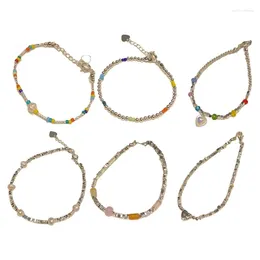 Link braccialetti fatti a mano con perline per perline a sospensione a sospensione regolabile gioielli di moda accessorio per donne e ragazze e0be