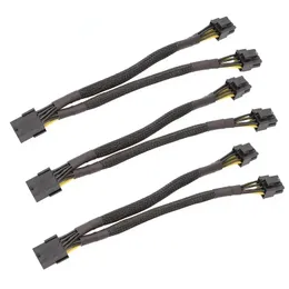 25cm Braided Y-Splitter GPU Adapter Cable PCIe 8 Pin Female To Dual 2X8 Pin(6+2) Male PCI Express Power Adapter Extension Cable