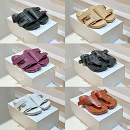 Ünlü koyun derisi sandalet kadın terlik düğmesi süslemeli moda çift gümüş ayak bileği kayış deri dikiz ayak parmak tasarımcısı erkek sandal boyutu 35-44