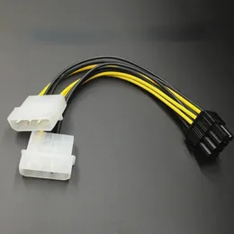 17 cm 6pin till dual 4pin videokort Strömsladd y Form 8 Pin PCI Express till Dual 4 Pin Molex Graphics Card Power Cable