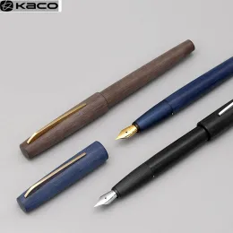 Pens Kaco Fountain Pen Kacogreen EF Hooded Nib Smooth Writing Exchangeable Ink Cartridge Classic Colorful Gift Set Package