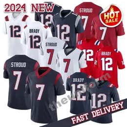 Mäns 7 C. J. Stroud American Football Jerseys 12 Tom Brady Football Jersey Size S-3XL