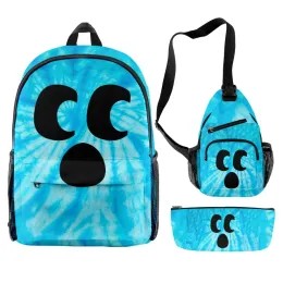 Backpacks Fashion Children Kids School Bags sets Diamond Craftee Face Tie Dye 3pcs Set Student Backpack Teenager Boys bag Mochila Rucksack