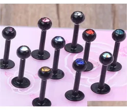 16 GA labret med femgem bollar läppring labret ring kropp smycken blandande färger 2rvxj2254606