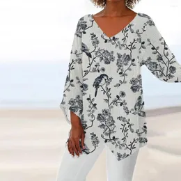 Blouses feminina Blusa de estampa digital 3D Tops de deco