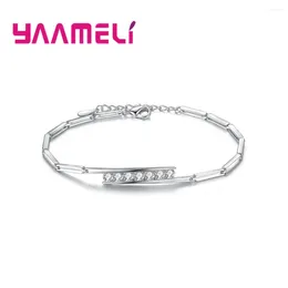 Charm Armbänder einzigartig 925 Sterling Silber Frauen Ketten Armband mit weiß/lila glänzender Kristalle Armband Schöne Geschenke für GirlFrein