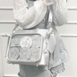 Сумки Mbti Lolita Silver Women's Simbag Элегантная и милая большая прозрачная сумка для плеча JK PVC Дизайнерская женская сумка ITA