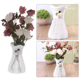 Vasen 1PC Plastik Rattan Vase Home Decor Basket Blumen Topf Hochzeitstisch Blume für