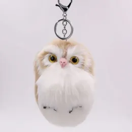 Neue Eulenschlüsselschüsse Lanyards kreative Plüsch -Schlüsselanhänger Weibliche süße Owl -Anhänger handgefertigte Puppenautos Key Rings School Bag Accessoires