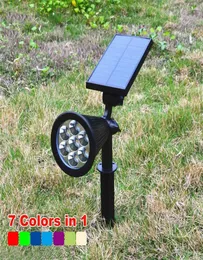 Pannello solare 7les Spike Spot Light Light RGB Spotlight Paesaggio Parsona di cortile Lampade per terra solare Sun Light5659911