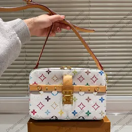 24SS Womens Luxurys Designers Totes Bag Handbags Leather Colorful Flowers Shouder Crossbody Women Handbag Pouch Purse 23 cm