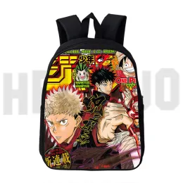 Bolsas 12/16 polegadas impressam Japão Anime Jujutsu Kaisen Backpack Men Zipper Schoolbag Sagão para meninos sac a Dos mochila para hombre