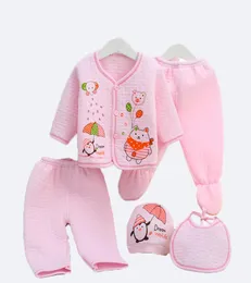 Abiti da cartone animato neonati 14 Design Bambino BASCHI BASCHI Spesso biancheria intima termica per bambini vestiti per bambini abiti di cotone per ragazzi 5 pezzi Abiti 0602296035738