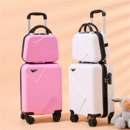 Luggage 16 inch luggage set carry on suitcase travel wheel bag suitcase trip cabin trolley Board bag children's luggage small case 10kg