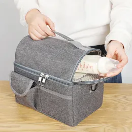 Väskor Portabla lunchpåsar stor kapacitet Multiock -ispåse Termisk isolering Picknick Crossbody Chilled Fresh Lunch Box Storage Tote