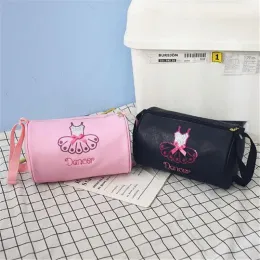 Väskor rosa barn balett spetsar väskor kvinnor balett sport yoga dans gymnastisk väska för flickor handväska crossbody cavans stor kapacitet väska