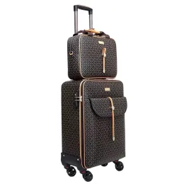 Carry-ons International Fashion Luxury 16/20/24 Inch Handbag+ Rolling Bagage Spinner Brand Woman Travel Suitcase