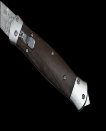 Lateral de espada aberta faca única ação única damascus lâmina caça de bolso de bolso de pesca dobrável faca de defesa próprio A31045705202