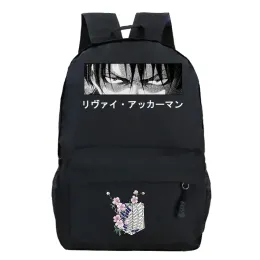 Ryggsäckar dukattack på Titan Bookbag Teens Levi Ackerman Girls Boys School Bags Fashion Harajuku Anime Attack på Titan Ladies Ryggsäckar