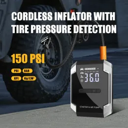 Car Jump Starter Air Pump Portable Air Compressor Multi-function Tire Inflator Auto Portable Battery Starte