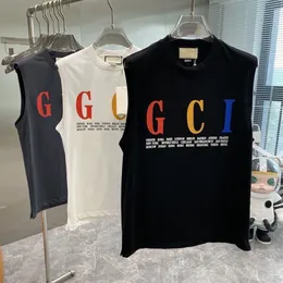 İtalya Tasarımcı Erkek Tişörtleri Avrupa Lüks Mektup Grafik Baskı Logosu Moda Erkekler Kolsuz T-Shirt Kadınlar En İyi Giysiler Sıradan Pamuk Yelek Spor Hip-Hop Tank