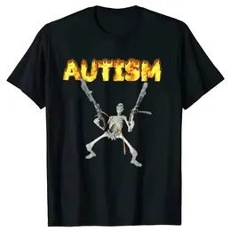 Autismus -Meme T -Shirt lustiger Humor Introvertiertes Geschenkbewusstsein Neurodivergent T -Shirts Männer Frauen Baumwolle T -Shirt Sommer Kurzarm Tee 240408