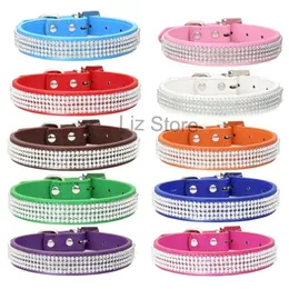 Pet Rhinestone Leather Adjustable Dog PU Puppy Neck Collars Crystal Durable Diamante Studded Small Dogs Necklace Th0825 s lace