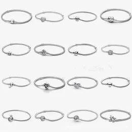 925 Sterling Silber Schlangenkette Armband Passform für schöne Pandorperlen Charms Armband Hochzeitsfeier Schmuck Geschenke 16-21 cm Größe