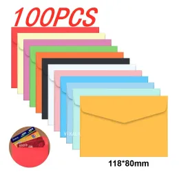 Bolsas 100pc /lot Candy Color Mini Envelopes Diy Multifunction Paper Envelope para cartões postais de papel de carta Material escolar