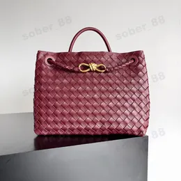 10A TOP Quality Andiamo Tote Designer Shoulder Bag Genuine Leather Intrecciato Lambskin Weave Lady Handbag Luxury Shopping Bag