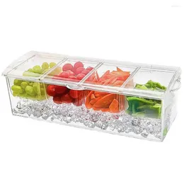 Bottiglie di stoccaggio frigo per vaso di frutta frigo con spazio ghiaccio mazzo staccabile 4 insalata contenitore per verdura