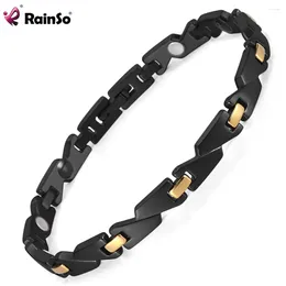 Bracelets de link Rain Sso Healing Bracelet Magnetic for Women Aço inoxidável Pulseira BIO Energia Mão Jóias de Saúde do Ano de Jóias 2024