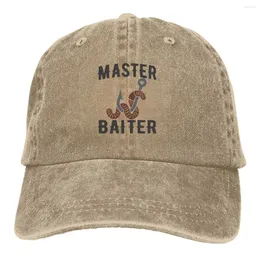 Berets Men and Women's Master Baiter Funny Fancy Classic Baseball Caps قبعة قابلة للتعديل جودة عالية