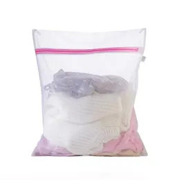 500st Mesh Tvättpåsar 30x40cm tvättblus Hosiery Stocking Underwear Washing Care Bra Lingerie For Travel Dirty Laundry Påsar