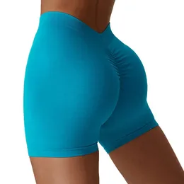 Lu Lu Shorts Allinea Donne morbide Soft comode senza soluzione di continuità indietro v tagliano nuova palestra solida push up yoga shots gry running work woman sports woman