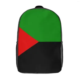 Backpack Martinik Kırmızı Yeşil ve Siyah 1 Firma Rahat Piyade Paketi17 inç Omuz Vintage Seyahat Yenilik