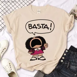 Kadın T-Shirt Koszulka Mafalda Damska Koszulka Z Grafik Ubrania W Stylu Harajuku Manga Y240420